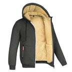 Colete de malha masculino com forro de lã e fecho de correr para o inverno