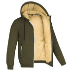 Colete de malha masculino com forro de lã e fecho de correr para o inverno