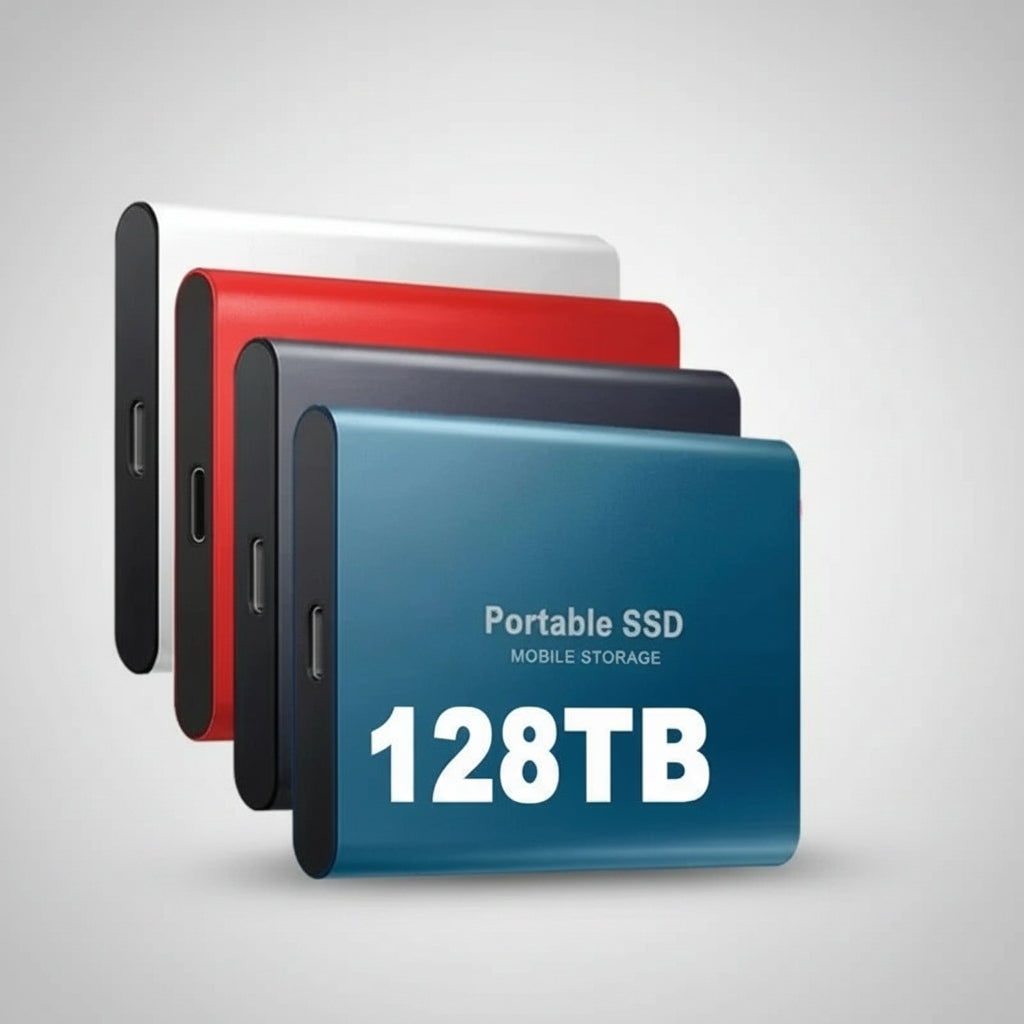 SSD externo portátil USB compacto em alumínio, transferência rápida até 540 MB/s