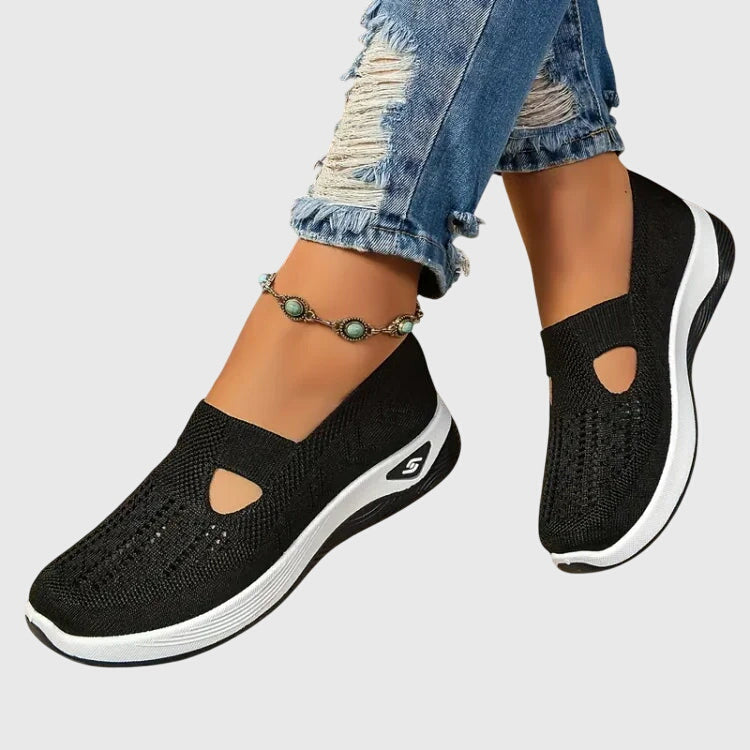 Sapatos ortopédicos de caminhada femininos antiderrapantes com suporte ergonómico