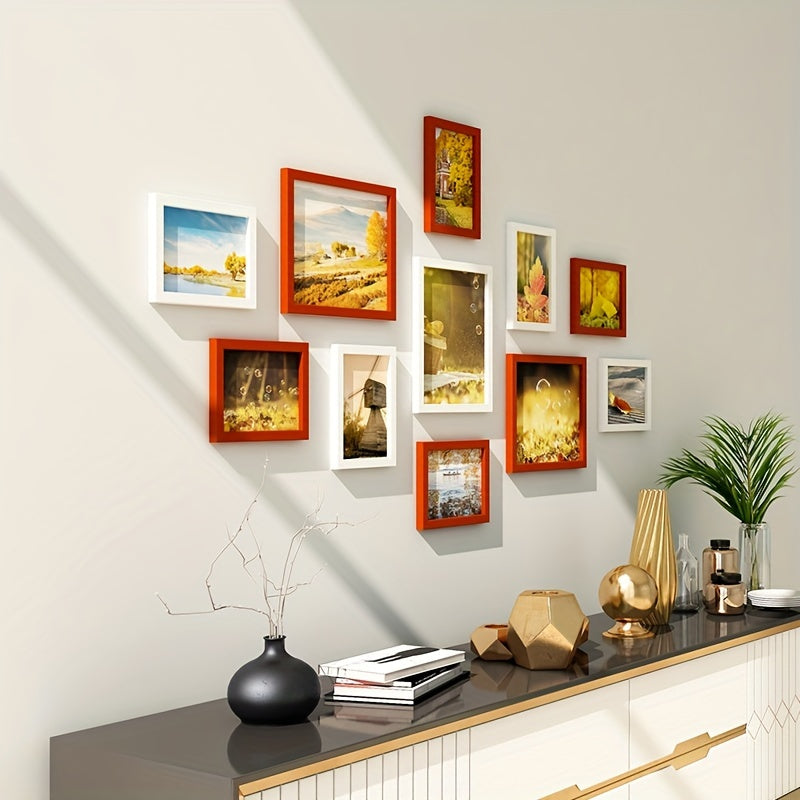 Conjunto de molduras para fotos 11 peças estilo clássico, instalação sem furos, decoração sala