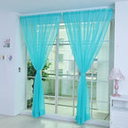 Cortinas de voile floral semitransparentes 200x100cm com ilhós, 2 painéis decorativos