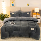 Edredom plush extra grosso antistático para outono e inverno