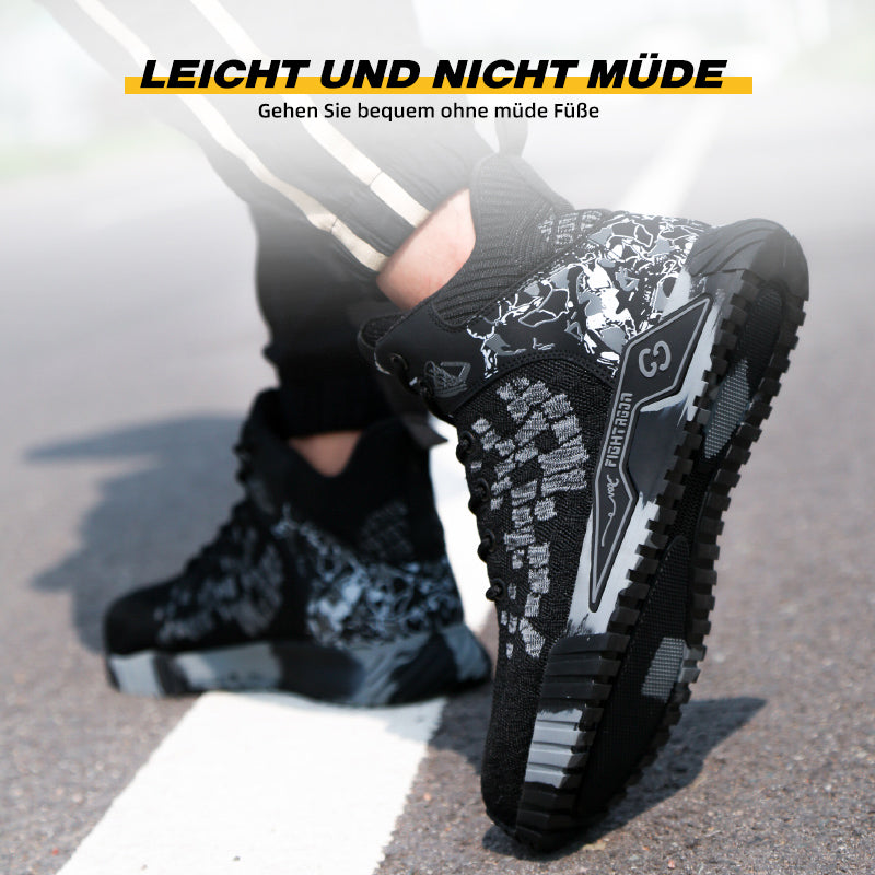 Sapatos de segurança com biqueira de aço e sola antiperforação Kevlar, leves e respiráveis