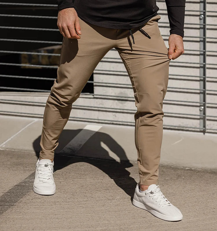 Calças de fato masculinas em tecido stretch elástico, elegantes e confortáveis para escritório