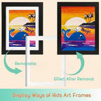 Moldura infantil A4 abertura frontal flip frame para projetos escolares e pinturas, madeira