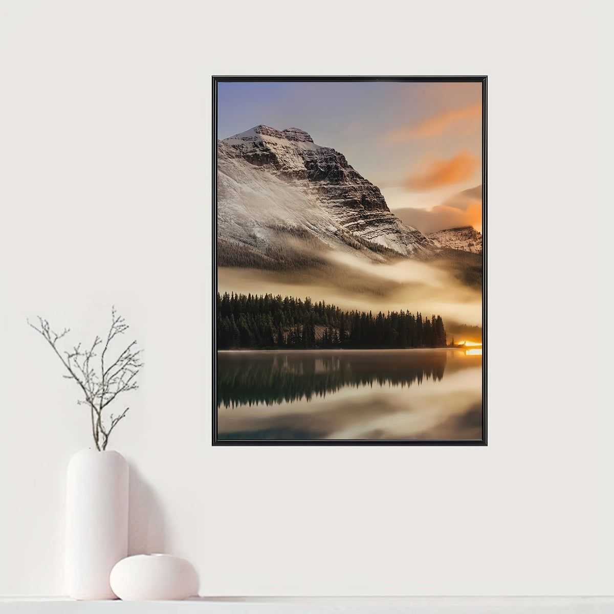 Moldura para foto preta retangular para parede e mesa, decoração clássica