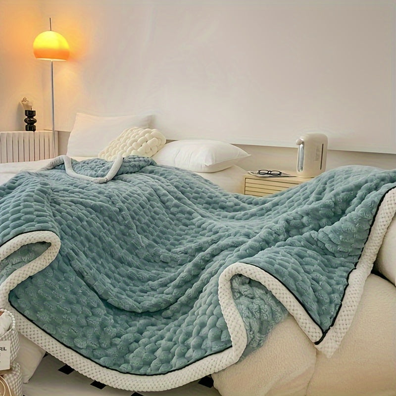 Manta de microfibra suave e leve para sofá, cama e viagem, padrão riscas