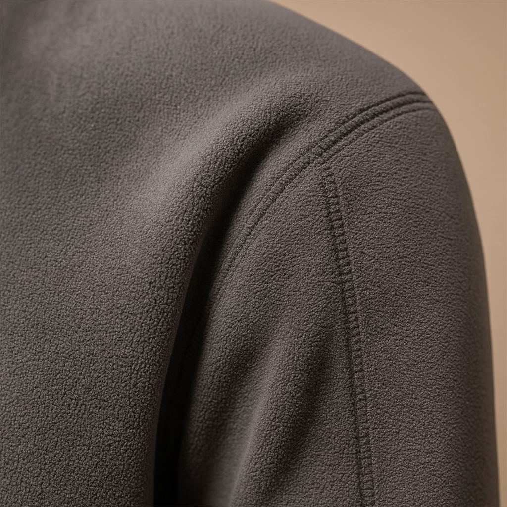 Pullover fleece homem com meio fecho macio casual inverno