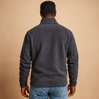 Pullover fleece homem com meio fecho macio casual inverno