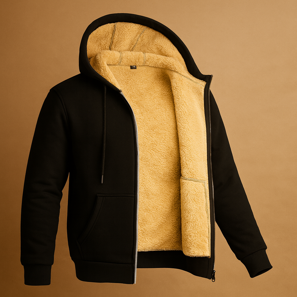 Colete fleece homem com fecho de correr e forro macio