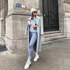 Leggings térmicas forradas para mulher cintura alta opacas para inverno