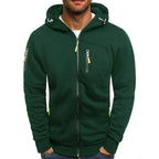 Sweater masculino com capuz em algodão e poliéster com dois bolsos frontais