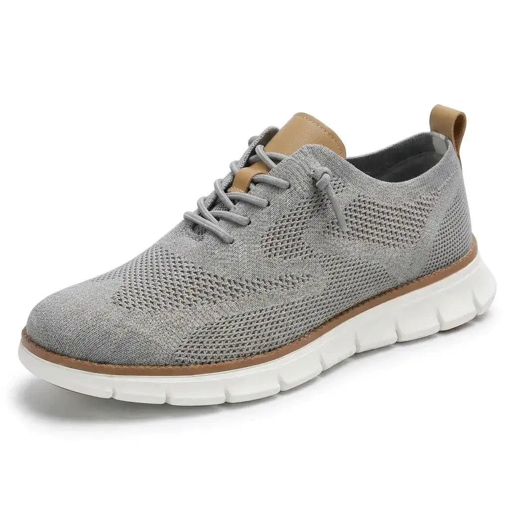 Sapato ortopédico masculino knit derby antiderrapante com suporte de arco