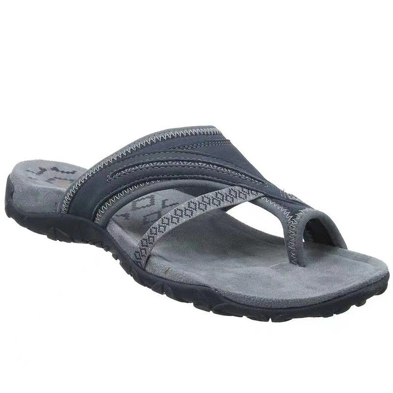 Sandálias ortopédicas femininas flip flop com suporte de arco plantar