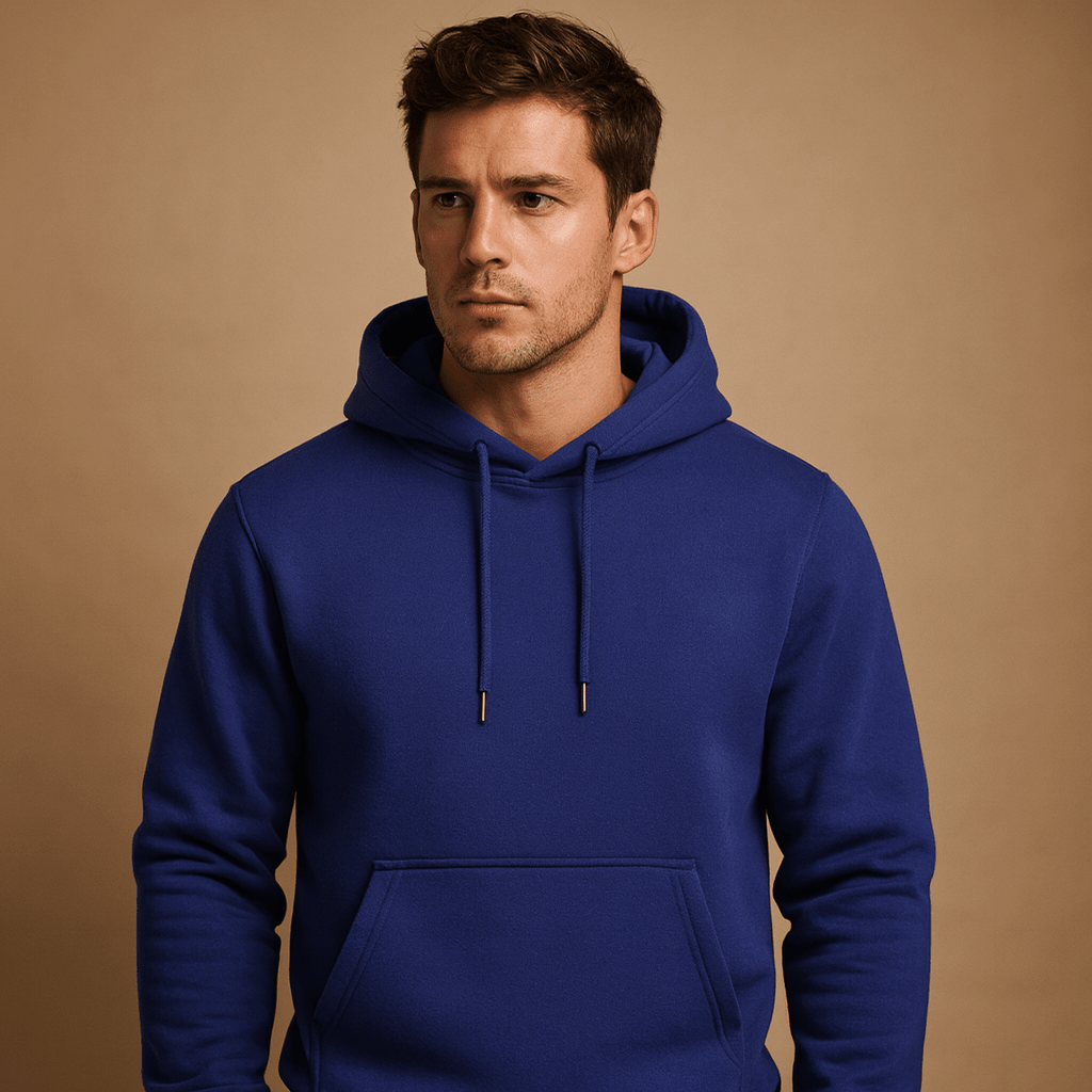 Hoodie homem casual com capuz e bolso canguru corte regular