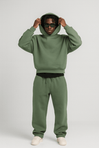 Conjunto treino homem oversized hoodie e jogger 2 peças