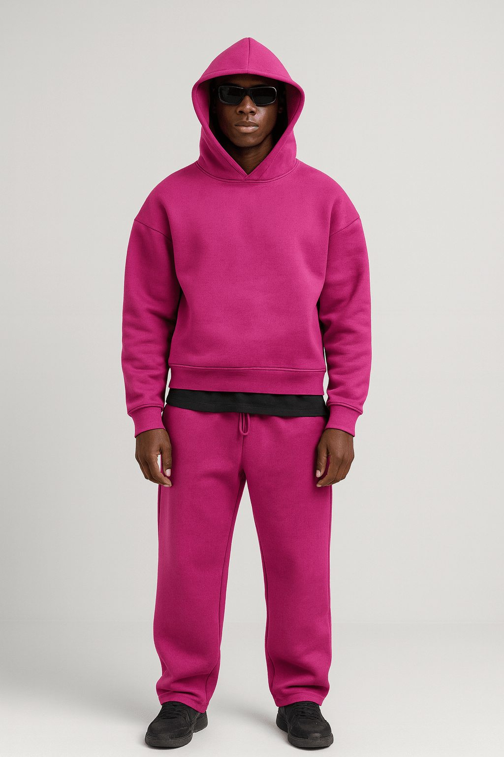 Conjunto treino homem oversized hoodie e jogger 2 peças
