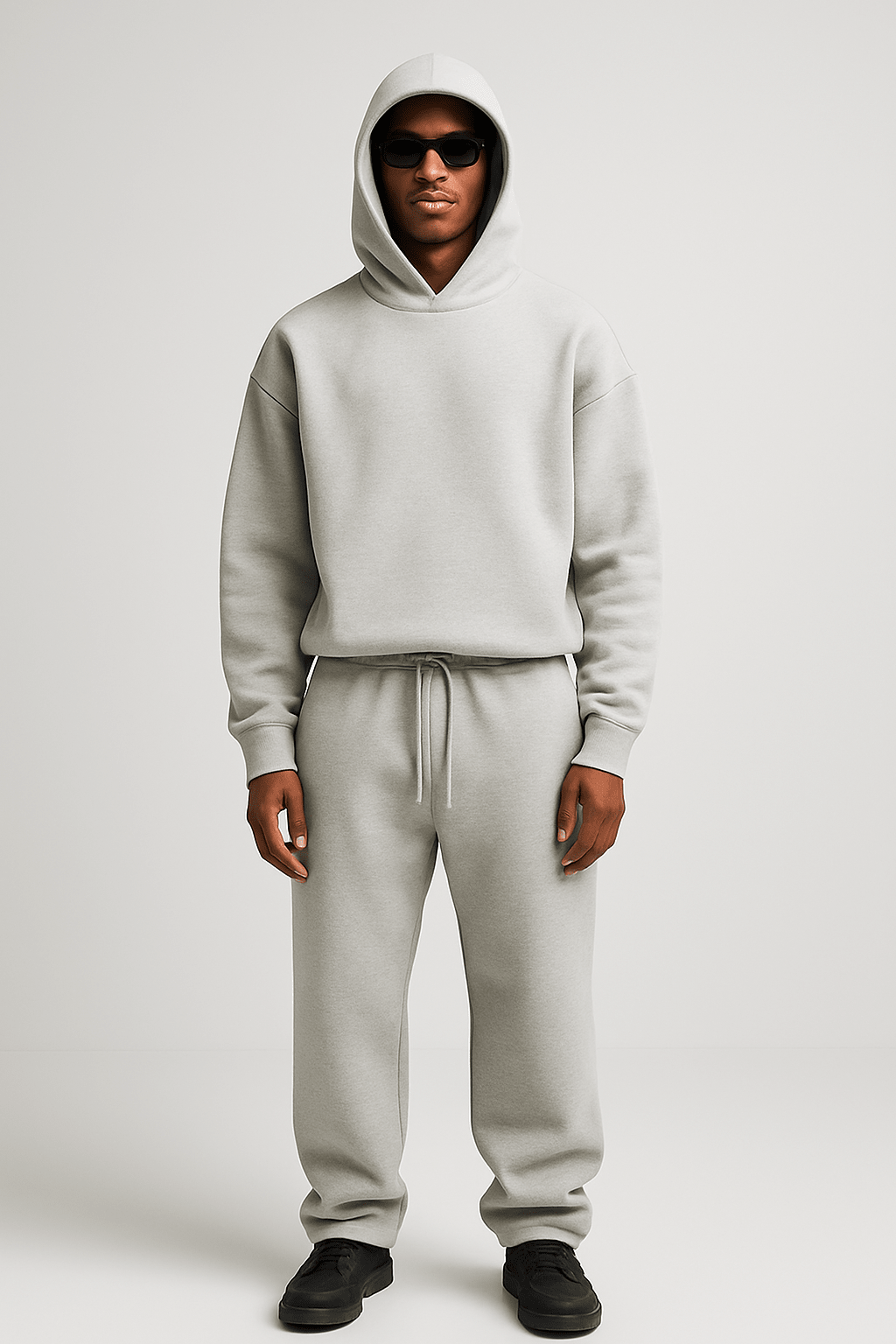 Conjunto treino homem oversized hoodie e jogger 2 peças