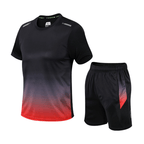 Conjunto desportivo masculino t-shirt e calções respirável secagem rápida