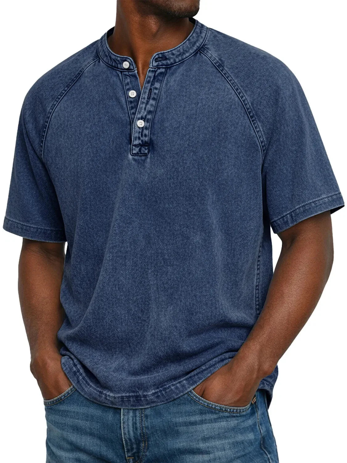 Camisa masculina manga curta com botões casual corte reto