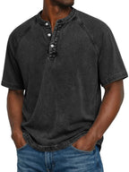 Camisa masculina manga curta com botões casual corte reto