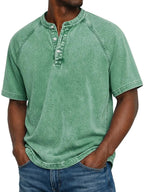 Camisa masculina manga curta com botões casual corte reto