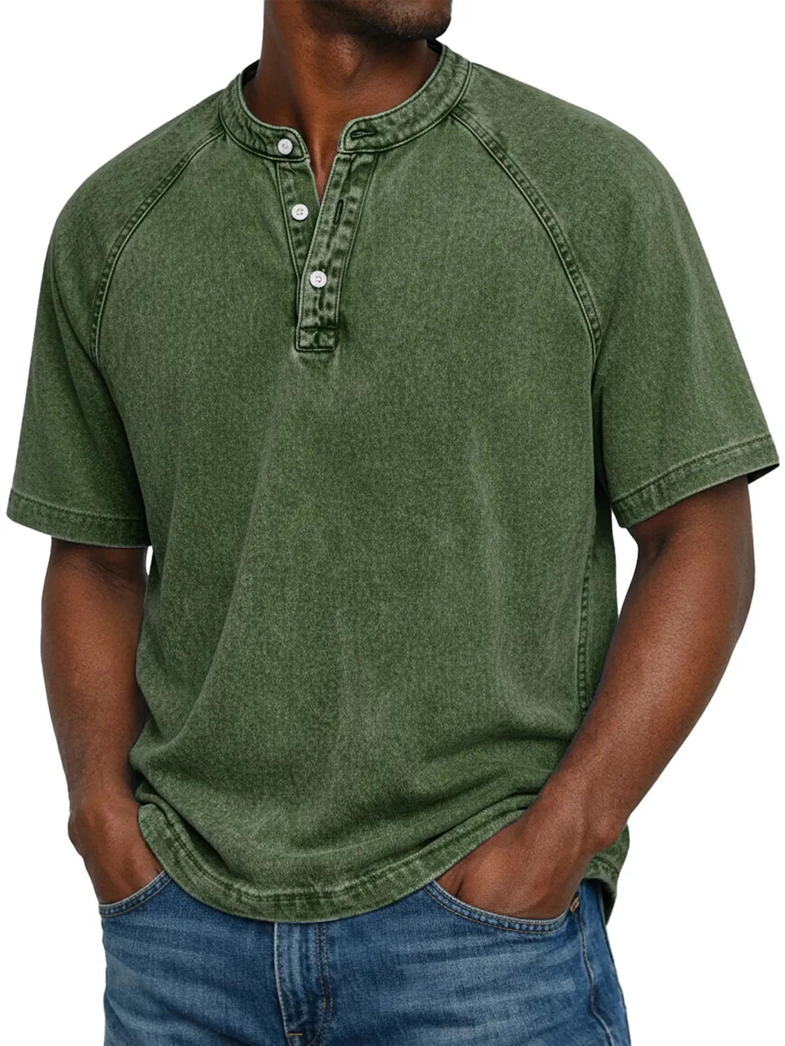 Camisa masculina manga curta com botões casual corte reto