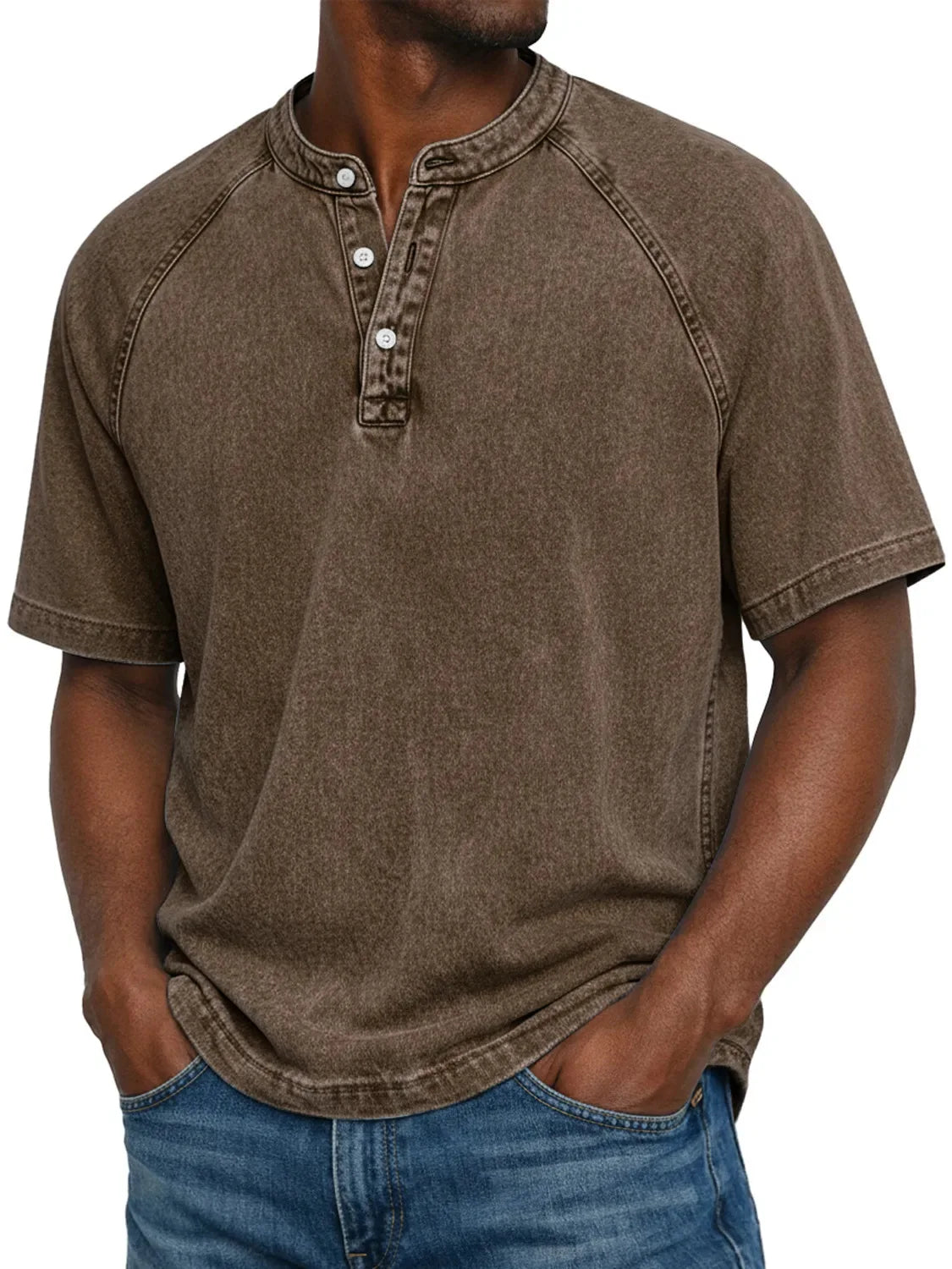 Camisa masculina manga curta com botões casual corte reto
