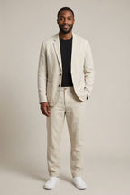 Conjunto masculino linho blazer e calça relaxed fit