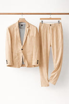 Conjunto masculino linho blazer e calça relaxed fit