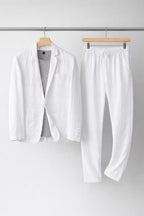 Conjunto masculino linho blazer e calça relaxed fit