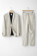 Conjunto masculino linho blazer e calça relaxed fit