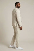 Conjunto masculino linho blazer e calça relaxed fit