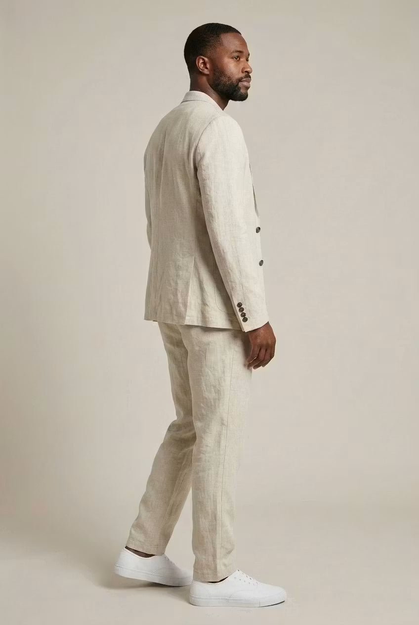 Conjunto masculino linho blazer e calça relaxed fit