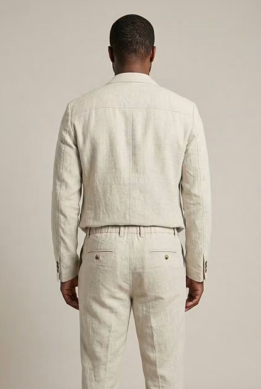 Conjunto masculino linho blazer e calça relaxed fit