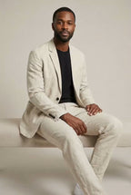 Conjunto masculino linho blazer e calça relaxed fit