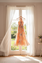 Maxi vestido floral halter mulher com costas abertas e silhueta fluida