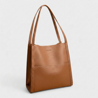 Mala estruturada bolsa de ombro feminina com fecho zip e bolso traseiro deslizante