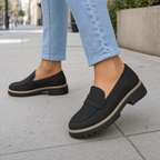 Women orthopedic platform loafers with arch support and lug sole
