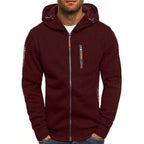 Sweater masculino com capuz em algodão e poliéster com dois bolsos frontais