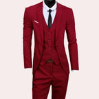 Fato masculino de 3 peças slim fit elegante para casamento e negócios