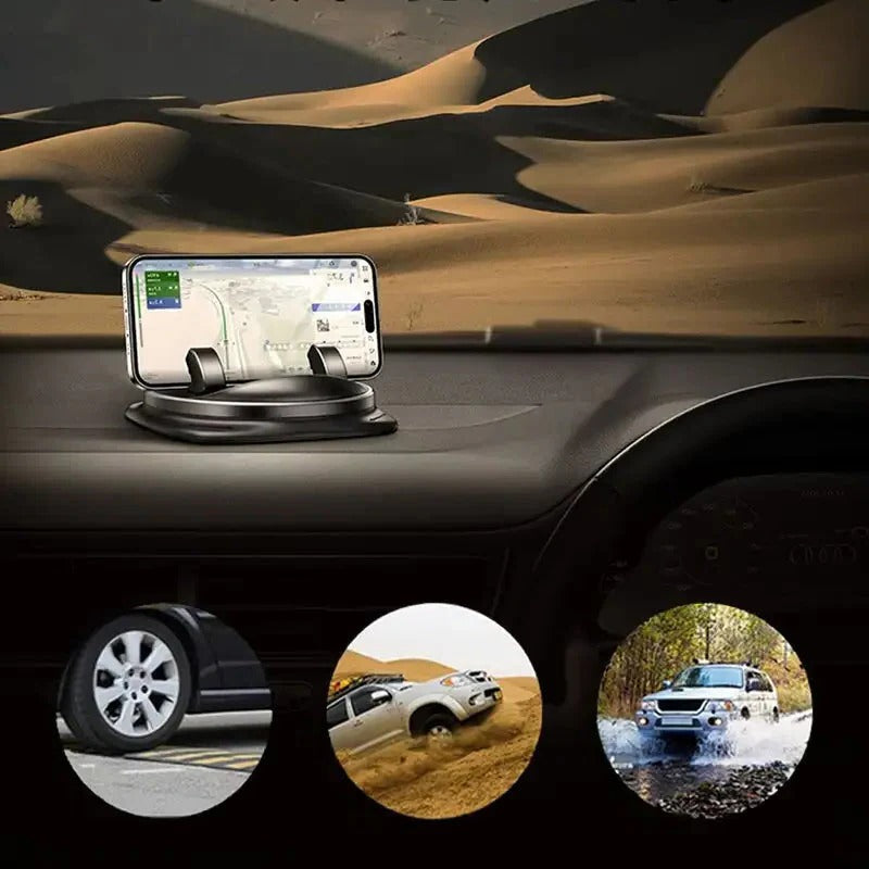 Suporte de telemóvel para carro rotação 360°, montagem em painel ou ventilação, universal