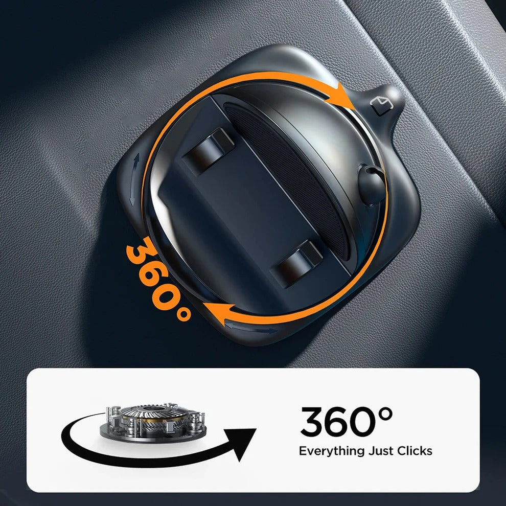 Suporte de telemóvel para carro rotação 360°, montagem em painel ou ventilação, universal