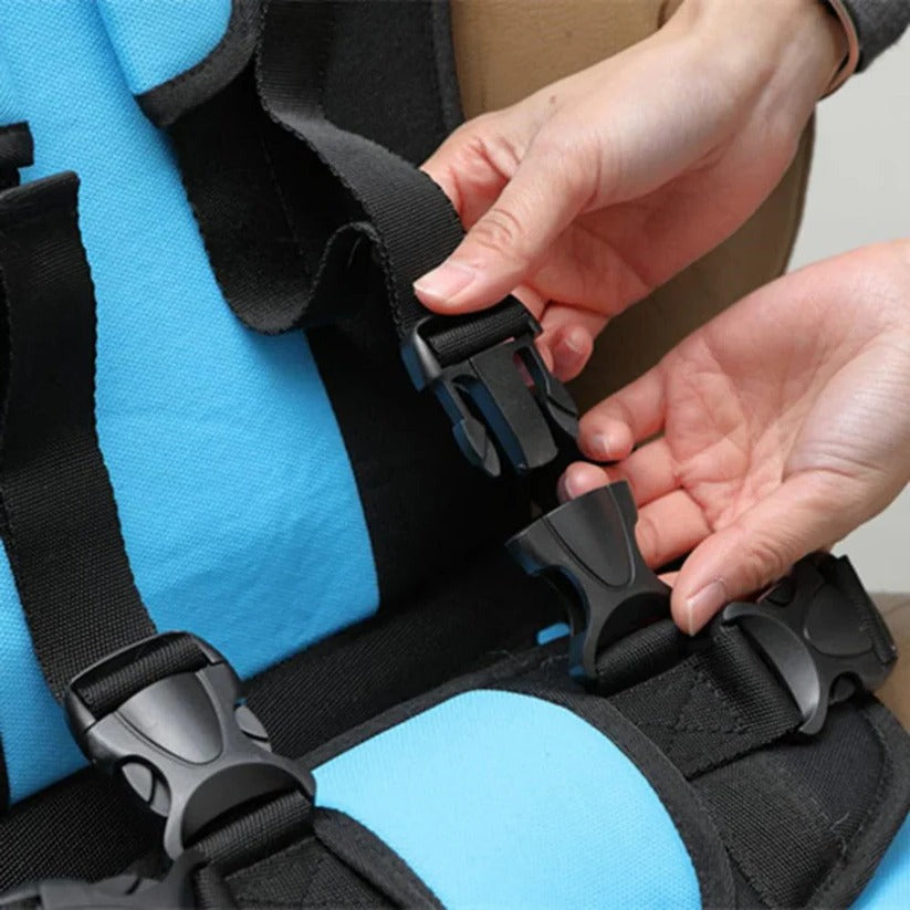 Cadeira de viagem infantil dobrável e leve com arnês de 5 pontos para crianças