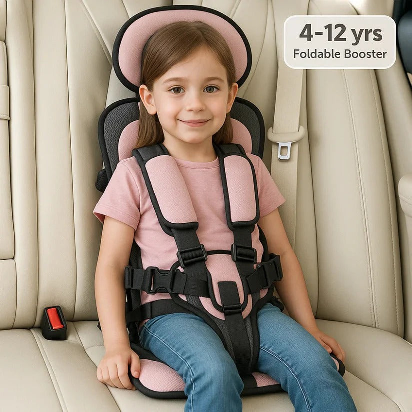 Cadeira de viagem infantil dobrável e leve com arnês de 5 pontos para crianças