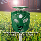 Repelente ultrassônico solar 360 graus com sensor de movimento e LED intermitente para jardim