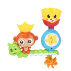 Brinquedo de banho para bebés com roda d'água giratória e patinhos coloridos, vermelho