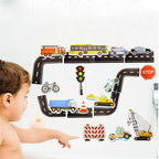Brinquedos de banho carros de espuma conjunto colorido para crianças na banheira