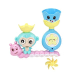 Brinquedo de banho para bebés com roda d'água giratória e patinhos coloridos, vermelho
